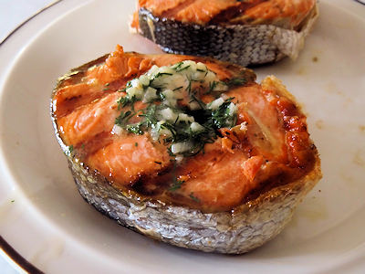 Dilled Salmon Steaks