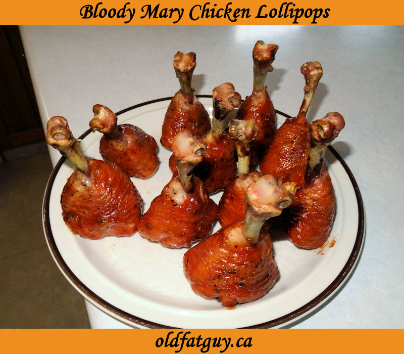 Bloody Mary Chicken Lollipops